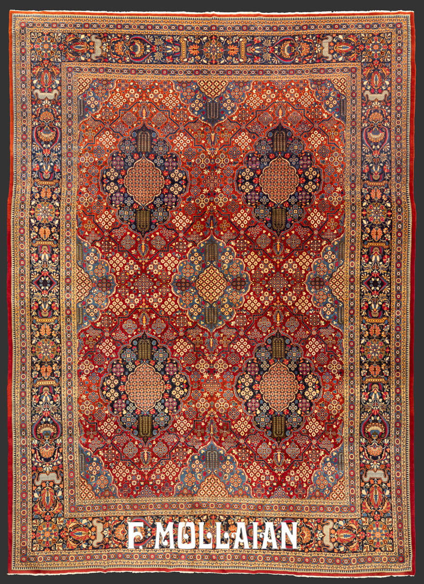 Kashan Dabir Carpet Red Color n°:73937356